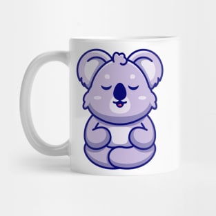 Cute baby koala meditation cartoon Mug